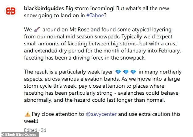 Blackbird Mountain Guides' Avalanche Warning Ignored Ahead of Deadly Lake Tahoe Disaster
