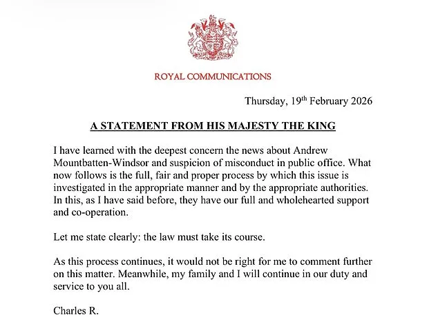 King Charles III Expresses Concern Over Brother's Arrest, Pledges Support for Legal Process Amid Monarchy's Unprecedented Alignment with Law Enforcement