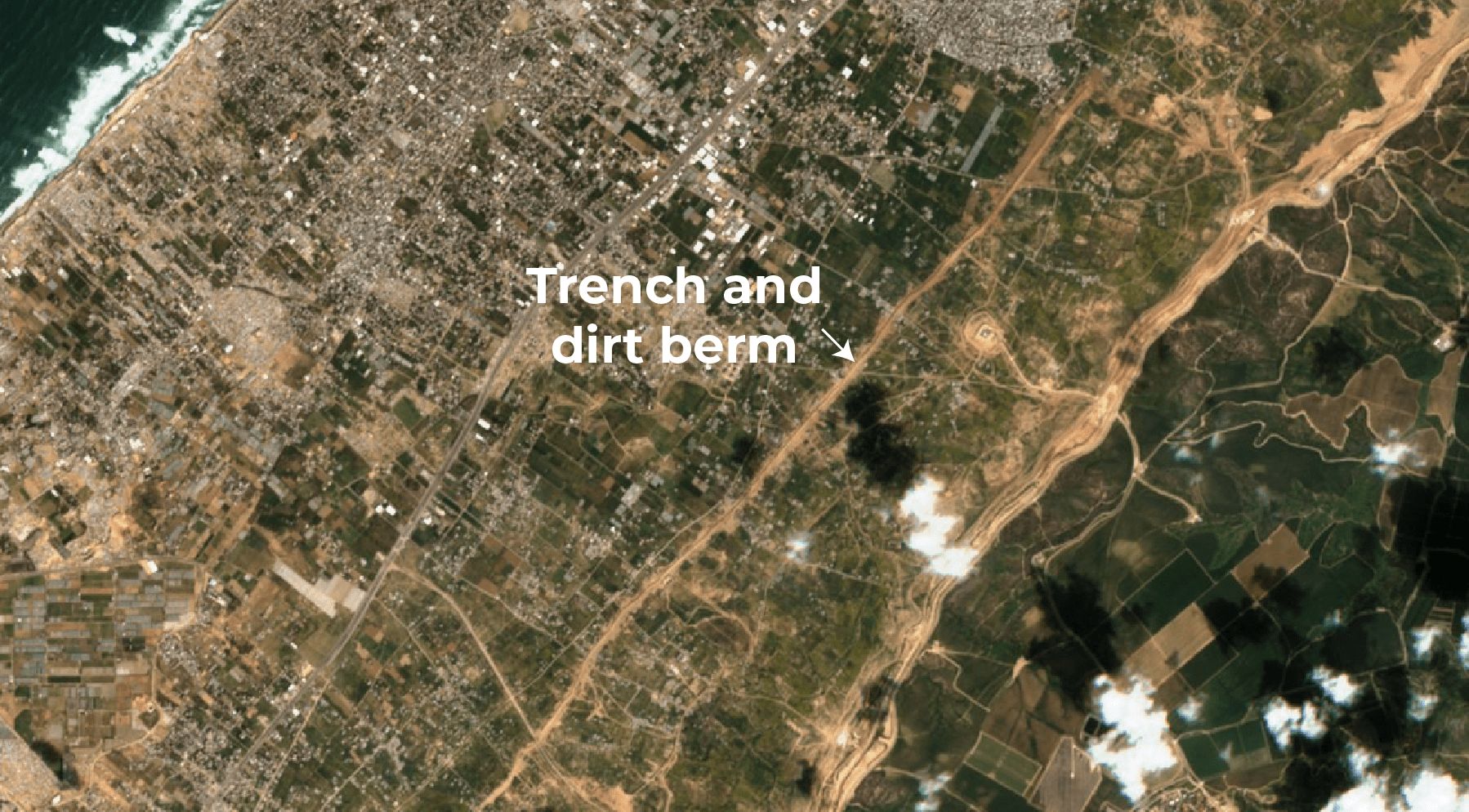 Satellite images reveal stalled reconstruction and expanding Israeli military bases in Gaza.